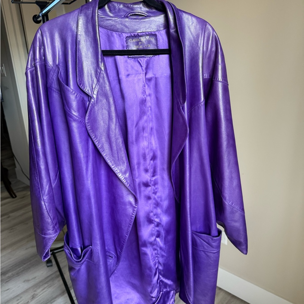 Vibrant Purple Leather Jacket for Women